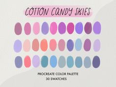 the swatches for cotton candy skies