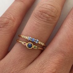 Sapphire Journey Ring Nontraditional Promise Rings, Birthstones By Month Rings, Non Traditional Engagement Rings Sapphire, Rose Gold Simple Engagement Ring, Dainty Gemstone Ring, Dainty Wedding Ring Silver, Gold Rings Dainty, Dainty Rings Gold, Nails For Yellow Dress