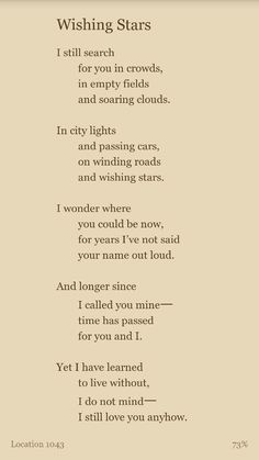 a poem that is written in two languages, with the words wishing stars on it