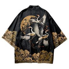 Check out this amazing 🈹 Golden Cloud Cranes Haori 🈹 Shop & Grab 15% off with code 🎁 JPIN 🎁 Traditional Clothing, Short Jacket, Modern Fashion, The Golden