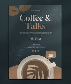 a coffee and talks flyer is shown