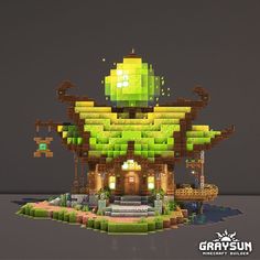 Minecraft Fruit Build, Minecraft Slime Build, Minecraft Bar Design, Minecraft Crystal Shop, Minecraft Glass Design, Minecraft Building Ideas Cave, Minecraft Starbucks, Minecraft Bar Ideas, Modded Minecraft Builds