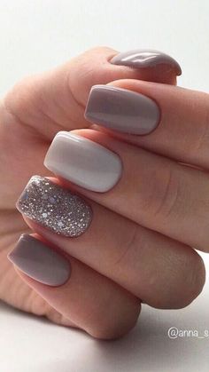 Glitter Gel Nail Designs, Nagellack Trends, Square Nail Designs, Nail Colors Winter, Short Square Nails, Nail Art Designs Summer, Her Nails