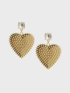 Texture Heart Drop Earrings | Banana Republic Gold Metal Heart Earrings Pierced, Gold Heart Metal Earrings, Gold Metal Heart Pierced Earrings, Gold Pierced Heart Earrings In Metal, Trendy Gold Heart Earrings For Party, Glamorous Gold Heart Earrings, Gold Studs Jewelry Gift, Gold Studs Jewelry For Gift, Gold Stud Jewelry For Gifts