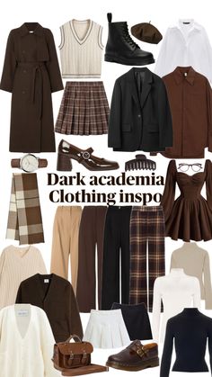 Dark Academia Wardrobe, Dark Academia Aesthetic Outfit, Dark Academia Clothes, Academia Style