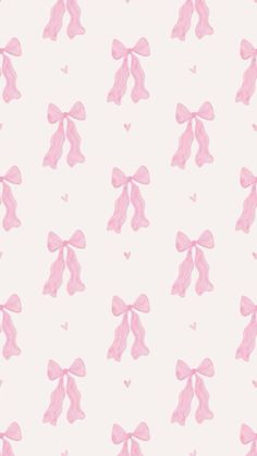 pink bows and hearts on a white background for wallpaper or wrapping paper, as well as other items