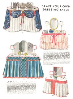 an old fashion catalog shows the dressing table