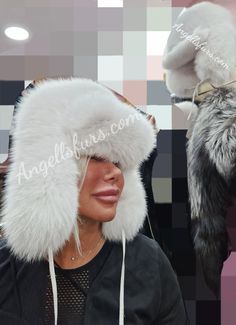 New,Natural,Real Fur Trapper Hat handmade from fluffy WHITE FOX!  Light,warm,soft,the best quality! Order Any color! Choose your size or write your head's dimensions by measuring on the edge of ears all around your head. Made in Greece,from the best fur workshop. We take orders in any size,color,model. Wholesale-retail. No returns accepted. Fur Trapper Hat, Fur Trapper, Trapper Hat, Trapper Hats, Hat Handmade, White Fox, Picture Show, The Edge, Caps Hats