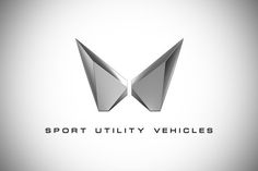 the logo for sport utility vehicles is shown in black and white colors on a light gray background