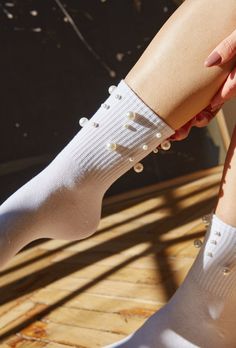 These are super soft, cute socks that make a perfect bride gift! White socks for women are a great gift for brides, gifts as bridesmaid socks and wedding socks for guests. The bride socks are made from a soft cotton blend lace detailing or bead design at the top of the bridal party socks adding elegance to the outfit.  Custom bride gifts have two versions: first, with a ribbed cuff, and second without a cuff. Bride apparel comes in one size that fits most women's shoe sizes. Events: getting ready, bachelorette party, pajamas party, bridal morning, wedding night, day before/after wedding, honeymoon. If you prefer a robe with pearls on sleeves - https://www.etsy.com/listing/1154349464/bridal-robe-with-wide-sheer-pearls?ref=listings_manager_grid If you prefer a long feather robe - https://www Sheer Socks Outfit, Wedding Socks Bride, White Socks Women, Pearl Socks, Bride Apparel, Gift For Bachelorette Party, Brides Gifts, Gift For Bachelorette, Bridesmaid Socks