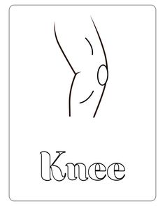 the word knee is written in black and white with an image of someone's stomach