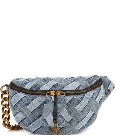 From Kurt Geiger London&#x2C; the Small Kensington Denim Quilt Belt Bag features:Cotton/Polyester ExteriorPolyester LiningBrass hardwareOne compartmentZip closureApprox. 8.07'' W x 4.92'' H x 2.17'' D&#x2C; 22.44'' strap dropImported. Heart Purse, Denim Quilt, Kurt Geiger, Fun Bags, Belt Bag, Clothing Accessories, Camo, London, Navy