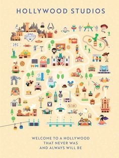 the hollywood studios map is shown in this poster