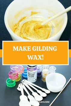 an image of make gliding wax in a bowl with spoons and measuring cups next to it