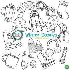 winter doodles for kids to color