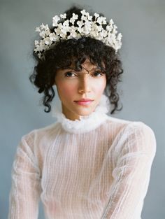 Fleuri Crown – Erin Rhyne Crystal Core, Pearl Bridal Headband, Bride Crown, Floral Halo, Princess Photo, Bridal Flower Crown, Modern Princess, Hair Adornments, Floral Headpiece