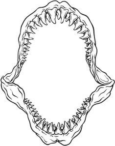 a drawing of a shark's mouth with sharp teeth