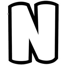 the letter n is shown in black and white