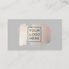 a business card with the words, your logo here in white and pink on it