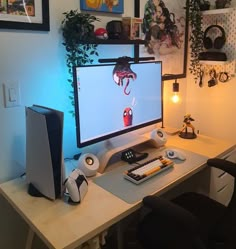 a desktop computer sitting on top of a desk