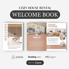 a brochure with the words cozy house rental welcome book