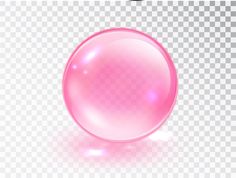 a pink glass ball with glares on a transparent background, it looks like an object that