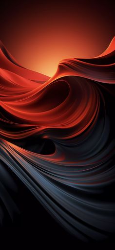 an abstract red and black background with waves