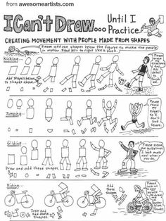 the instructions for how to draw children's cartoon characters with their own hands and feet