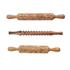 three different types of wooden carving tools