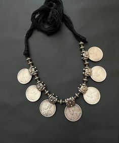 Silver Coin Jewelry, Oxidized Silver Necklace, Coin Choker, Antique Silver Necklace, Silver Jewelry Accessories, Antique Necklaces Design, Silver Coin Necklace, Scandinavian Jewelry, Antique Silver Jewelry