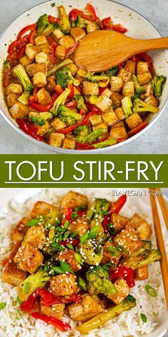 tofu stir fry with broccoli and red peppers