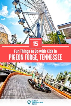 two people on a go - kart ride with the words fun things to do with kids in pigeon force, tennessee