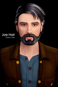 an animated image of a man with a goatee and beard wearing a brown jacket