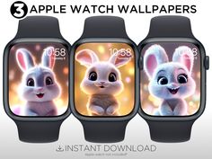 three different images of the same character on an apple watch face, each with their own image