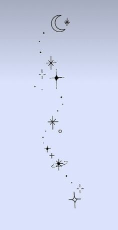 the stars and crescents are drawn in black ink