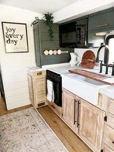 the kitchen is clean and ready to be used as a place for cooking or baking