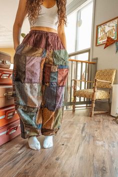 Thai Hippie Patchwork Cotton Joggers, Patchwork Drawstring Clothing, Unique Pants, Boho Design, Free Spirit Style, Men's Women's Hippie Pant - Etsy Look 80s, Wooden Beds, Unique Pants, Pants Boho, Earthy Outfits, Hippie Pants, Hippie Look