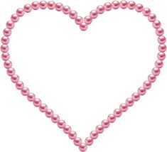 a pink pearl necklace in the shape of a heart