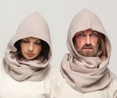 Natural 4-layer organic muslin cotton Large Wrap Scarf  Hood. Organic gauze cotton is soft and not itchy. Hood Cowl Scarf  is alternative to a hat. Material - 100 % cotton. Size: One size fits all. Easy to wear, protects your neck, head and shoulders against sun and cold. It is made from fine, soft and natural  cotton. Elegant and sportive: great for for daily comfort. It's a great choice if you love natural products. Perfect as a gift! Produce time is about 1-5 days. If you have any questions, Burningman Festival, Scarf Hood, Hooded Scarf, Cowl Scarf, Head & Shoulders, Love Natural, Wrap Scarf, Scarf Men, Head And Neck