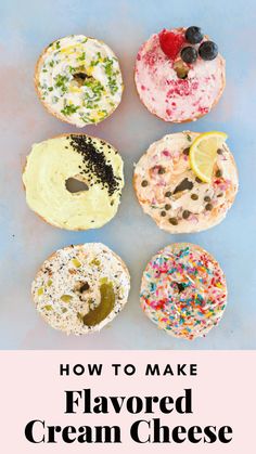 how to make flavored cream cheese doughnuts with sprinkles and fruit