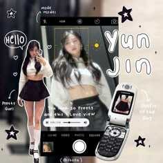 #LESSERAFIM #YUJIN #CORAT-CORET Kpop Digital Scrapbook, Doodle Frame, Collage Scrapbook, Instagram Inspiration Posts, Editing Inspiration, Stylish Photo Pose