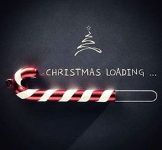 a candy cane with the words christmas loading on it