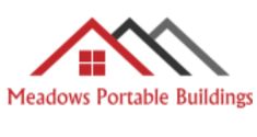 the meadows portable buildings logo is shown