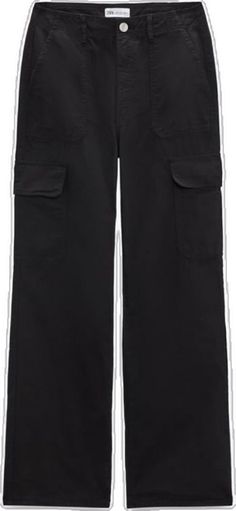 Zara Black Cotton Bottoms, Sporty Black Cargo Pants For Work, Zara Black Bottoms For Streetwear, Zara Mid-rise Cargo Pants With Pockets, Zara Casual Mid-rise Cargo Pants, Zara Black Pants With Pockets, Zara Black Straight Leg Bottoms, Zara Mid-rise Cargo Pants, Zara Black Mid-rise Pants