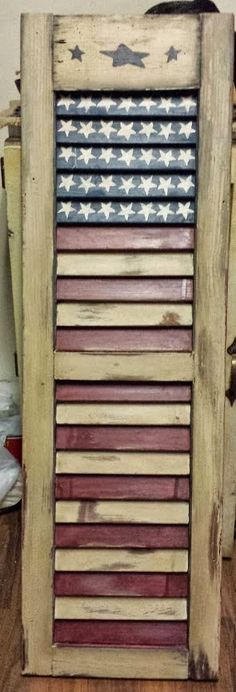 an american flag made out of wooden planks