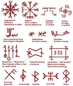 an image of symbols and their meanings in the form of snowflakes, with text below