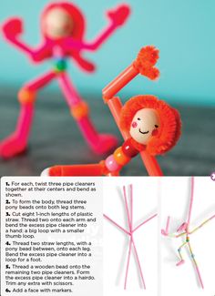 the instructions for how to make an origami monkey doll and stand on one leg