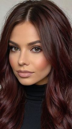 Stunning Dark Smoky Auburn Curls for Autumn Magic ✨ Violet Auburn Hair, Classy Red Hair Color, Fall Hair Colors For Green Eyes, Dark Auburn Short Hair, Red And Brown Hair Color, Before And After Red Hair, Dark Brown With Red Undertones, Red Undertone Hair