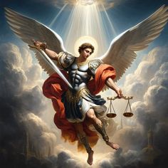 Saint Michael Angel, Guardian Angel Pictures, Jesus Artwork, Jesus Christ Artwork, Heaven Art, Jesus And Mary Pictures, Angel Warrior, San Michele