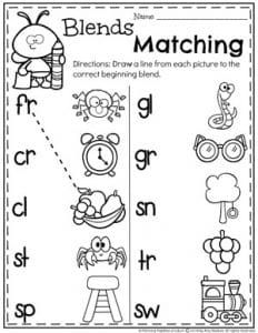 a worksheet for beginning and ending sounds with the words blends matching on it